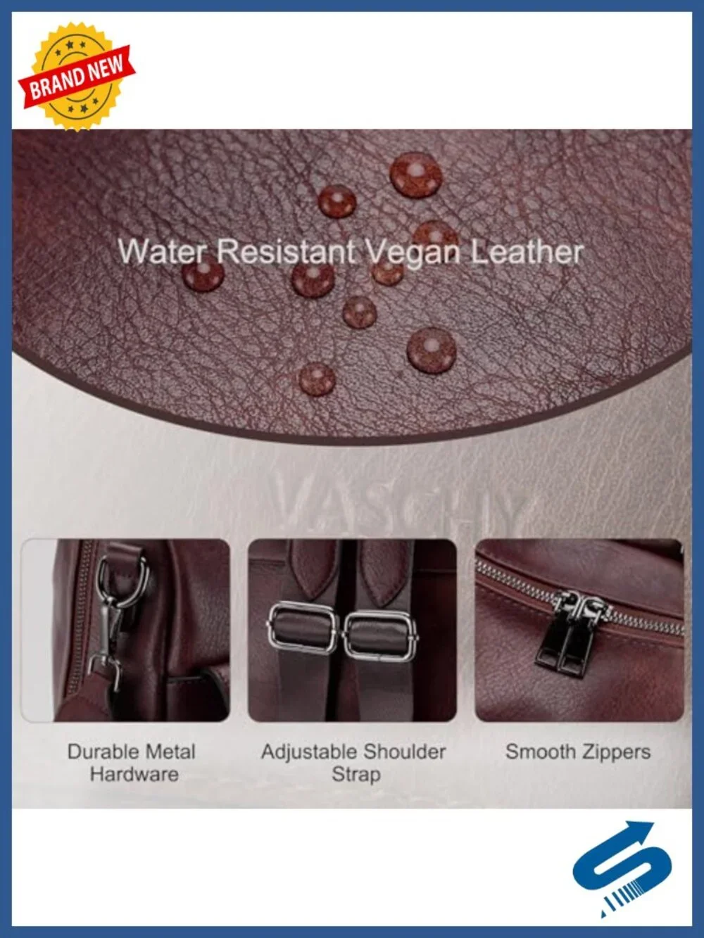 Large Vegan Leather Backpack Purse with Wallet Pouch Convertible for Women,